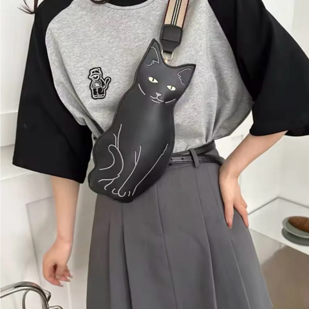 Black Cat Shoulder/Crossbody Bag. NWOT
